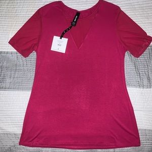Agnes & Dora - Sheer V Neck Tee